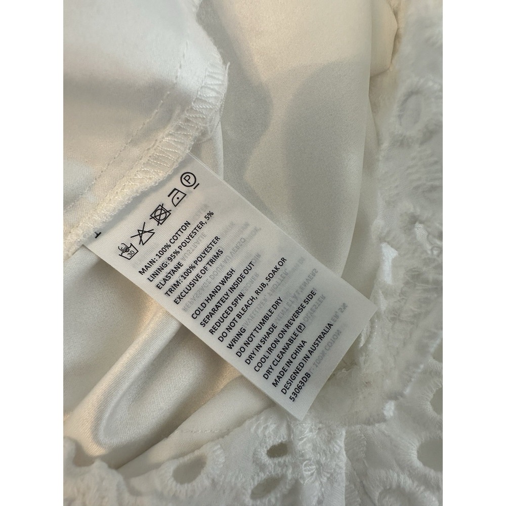 Women's Sz: 8 M Bardot White Eyelet Sexy Sundress Summer Party Cocktails - Picture 5 of 6